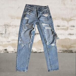 American Eagle Women's Distressed Mom Stretch Jeans Size 00 Short